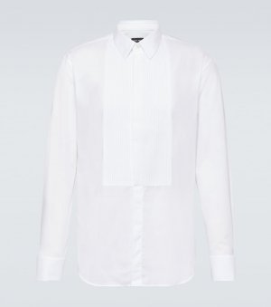 Рубашка под смокинг со складками из хлопка , белый Giorgio Armani