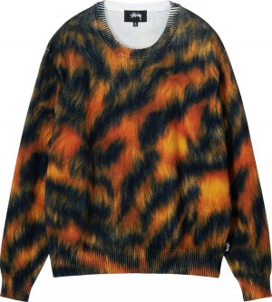 Свитер Printed Fur Sweater 'Tiger', разноцветный Stussy