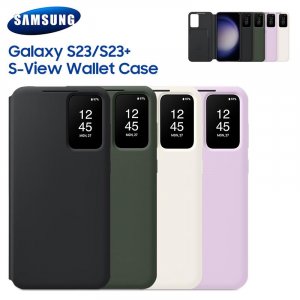 Оригинальный чехол-книжка-кошелек Smart View для Galaxy S23 + Plus SM-S911B SM-S916B S-View чехол телефона Samsung