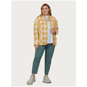 Рубашка Большие размеры женская молочно желтый Мечты Данаи. Цвет: бежевый/желтый