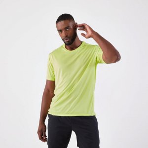 Мужская беговая рубашка с короткими рукавами, дышащая - Dry+ желтый KALENJI, цвет gelb Kalenji