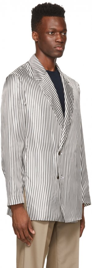 Black & White Stripe Split Hem Blazer Dunhill. Цвет: 121 blk/wht