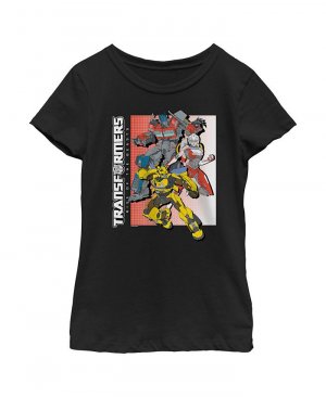 Детская футболка с плакатом группы Трансформеры: восстание зверей для девочек , черный Hasbro