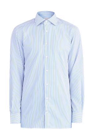 Базовая рубашка из хлопкового поплина LUCIANO BARBERA. Цвет: голубой
