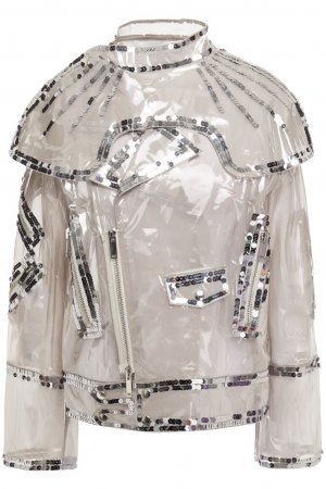 Байкерская куртка из ПВХ с эффектом накидки , камень Valentino Garavani