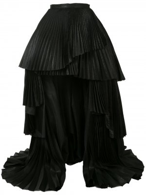 Плиссированная юбка асимметричного кроя Isabel Sanchis. Цвет: черный