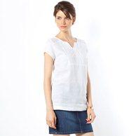 Рубашка с короткими рукавами, 100% льна R essentiel. Цвет: бежевый,белый,серый,синий чернильный