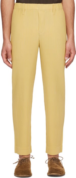 Желтые брюки со складками по индивидуальному заказу 1 Homme Plisse Issey Miyake Plissé