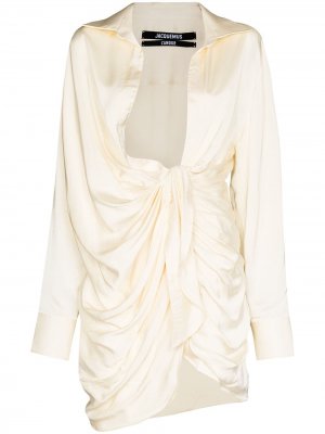 Платье-рубашка La robe Bahia Jacquemus. Цвет: нейтральные цвета
