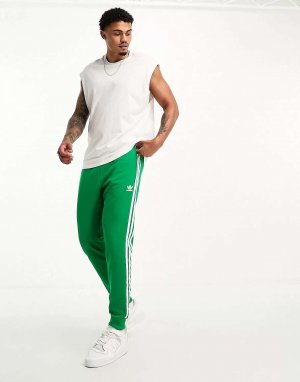 Джоггеры adidas Originals зеленого и серебристого цвета