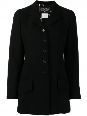 Однобортное пальто 1997-го года Chanel Pre-Owned. Цвет: черный
