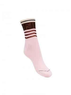Носки с логотипом Fendi. Цвет: розовый