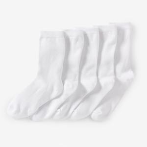 Комплект из 5 пар однотонных коротких носков La Redoute Collections. Цвет: белый,разноцветный,черный + серый + белый