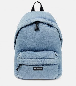 Утепленный джинсовый рюкзак , синий Balenciaga