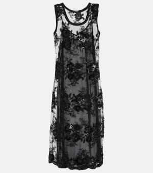 Сетчатое платье миди ilan с вышивкой , черный Dodo Bar Or