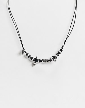 Серебристое ожерелье из бусинок с подвеской -Серебристый Classics 77