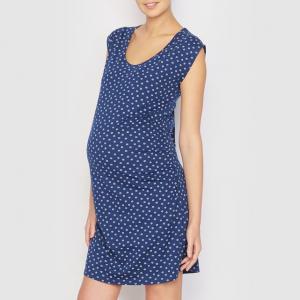 Ночная сорочка с рисунком для периода беременности COCOON. Цвет: синий/наб. рисунок