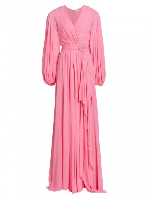 Шифоновое платье с пышными рукавами , розовый Reem Acra