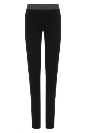 Бархатные брюки прямого кроя Saint Laurent. Цвет: черный