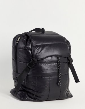 Стеганый нейлоновый рюкзак черного цвета -Черный цвет SVNX
