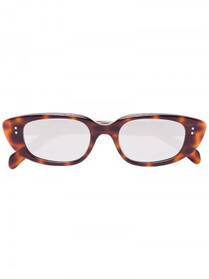 Солнцезащитные очки в оправе кошачий глаз черепаховой расцветки Celine Eyewear. Цвет: коричневый