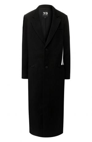 Шерстяное пальто с контрастной отделкой Y-3. Цвет: черный