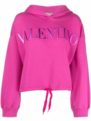 Logo cropped hoodie Valentino. Цвет: розовый