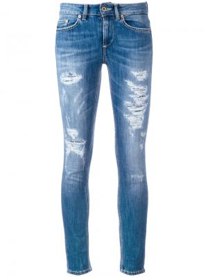 Укороченные джинсы скинни с рваными деталями Dondup. Цвет: синий