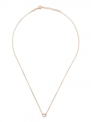 Цепочка на шею Miami Open Heart из розового золота с бриллиантами AS29. Цвет: золотистый