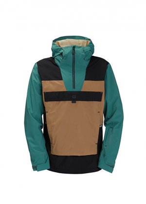 Зеленая мужская спортивная лыжная куртка quest Billabong. Цвет: зеленый