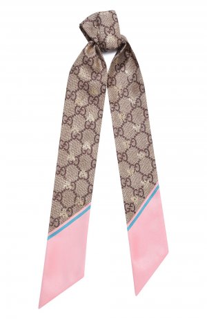 Шелковый шарф-бандо Gucci. Цвет: розовый