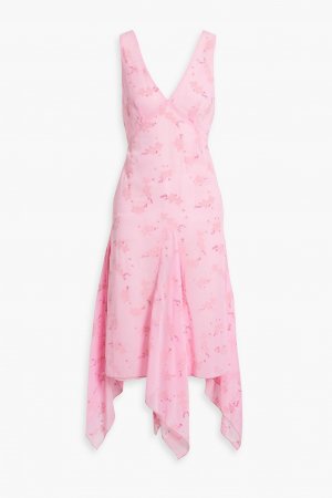 Платье миди из блестящего флокированного жоржета ANNA SUI, розовый Sui