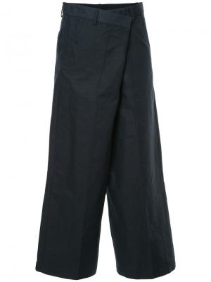 Укороченные широкие брюки 08Sircus. Цвет: синий