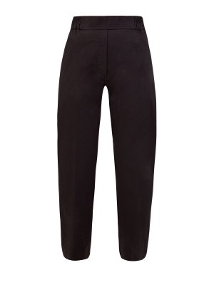 Укороченные брюки из хлопка с эластичным поясом GENTRYPORTOFINO. Цвет: черный