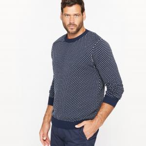 Пуловер двухцветный с жаккардовым рисунком CASTALUNA FOR MEN. Цвет: жаккард/темно-синий