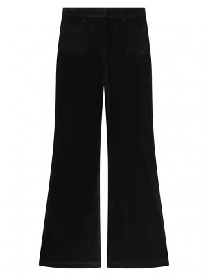 Бархатные расклешенные брюки Isa из хлопковой смеси , черный Reiss