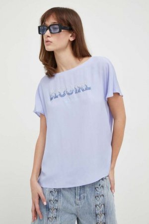 Рубашка с добавлением шелка Blugirl Blumarine, синий BLUMARINE