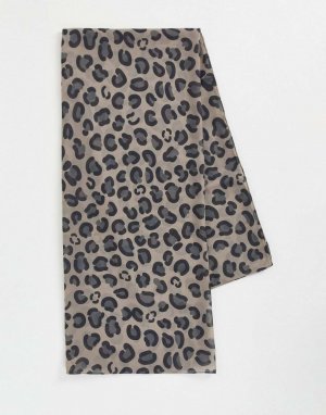 Серый повседневный шарф с леопардовым принтом Bolongaro Trevor