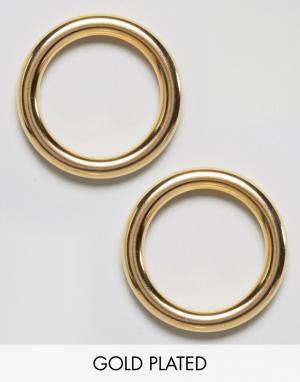 Позолоченные серьги-кольца Gogo Philip. Цвет: золотой