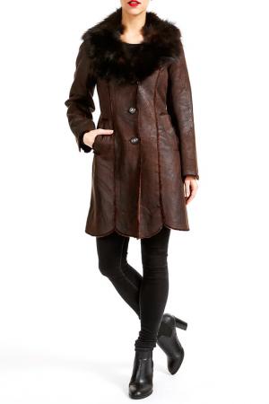 Пальто Isaco & Kawa. Цвет: коричневый