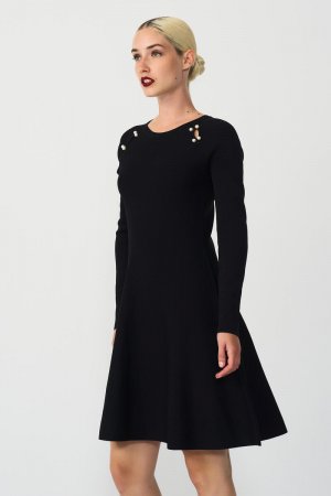 Короткое платье с жемчугом Cuplé, черный CUPLE
