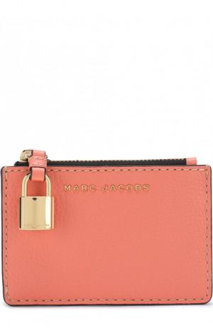 Кожаный футляр для кредитных карт с логотипом бренда Marc Jacobs. Цвет: коралловый