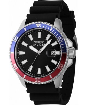 Invicta Pro Diver Силиконовый ремешок Кварцевые мужские часы с черным циферблатом 46131