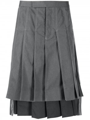 Плиссированная юбка Thom Browne. Цвет: серый
