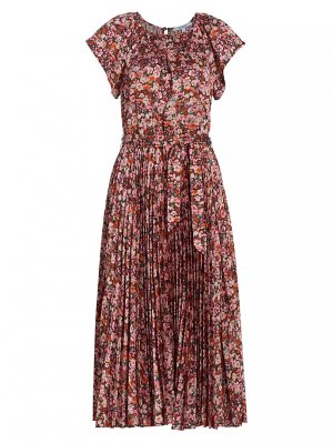 Плиссированное платье миди Demetria с цветочным принтом , мультиколор Derek Lam 10 Crosby