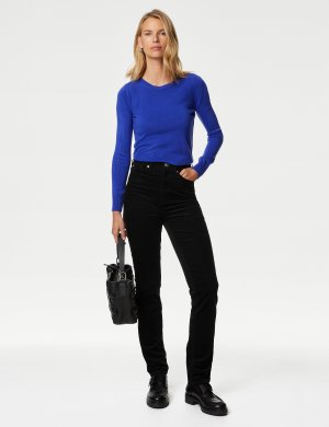 Вельветовые брюки прямого кроя Sienna , черный Marks & Spencer