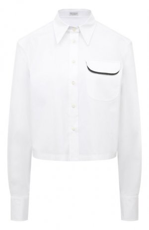 Хлопковая рубашка Brunello Cucinelli. Цвет: белый