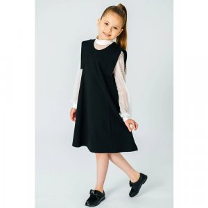 Школьное платье Deloras, размер 134, черный DELORAS. Цвет: черный