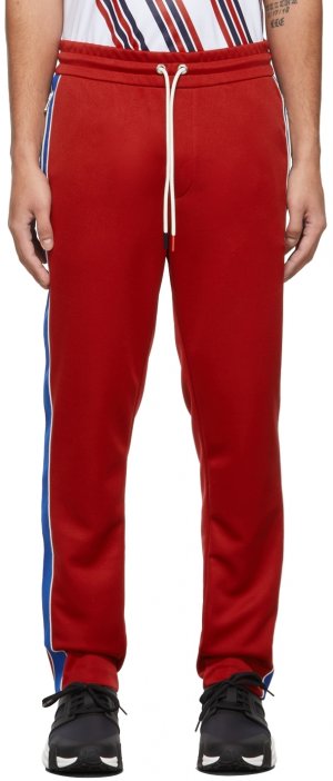 Красные спортивные штаны в полоску Moncler