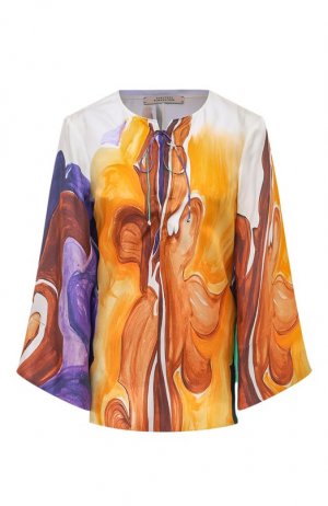 Шелковая блузка Dorothee Schumacher. Цвет: разноцветный